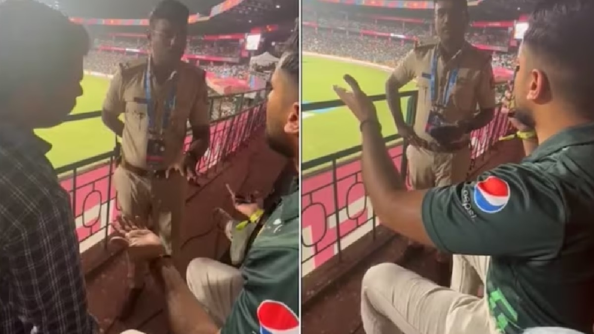 PAK vs AUS: Bengaluru policeman doesn't allow 'Pakistan Zindabad' chant in stadium; internet is divided PAK vs AUS: Bengaluru policeman doesn't allow 'Pakistan Zindabad' chant in stadium; internet is divided