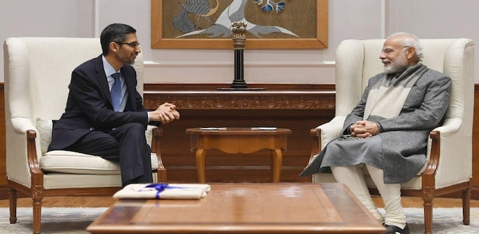 The Google CEO virtually interacted with PM Modi on Monday The Google CEO virtually interacted with PM Modi on Monday