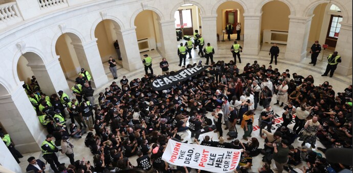 Israel-Hamas war: Pro-Palestine groups storm US Capitol Israel-Hamas war: Pro-Palestine groups storm US Capitol