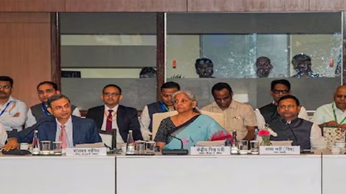 FM Nirmala Sitharaman after the GST Council meeting on Saturday. FM Nirmala Sitharaman after the GST Council meeting on Saturday.