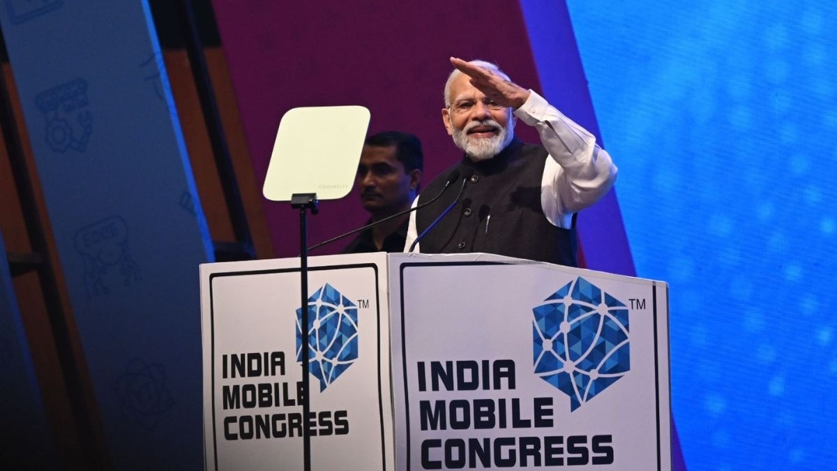 PM Modi at India Mobile Congress (Image: Hardik Chhabra) PM Modi at India Mobile Congress (Image: Hardik Chhabra)