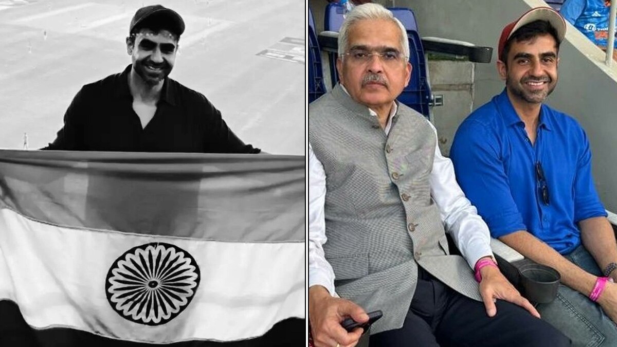 Kamath shared his black and white picture with the tricolour and a picture with the Reserve Bank of India (RBI) governor Shaktikanta Das from the Narendra Modi Stadium Kamath shared his black and white picture with the tricolour and a picture with the Reserve Bank of India (RBI) governor Shaktikanta Das from the Narendra Modi Stadium