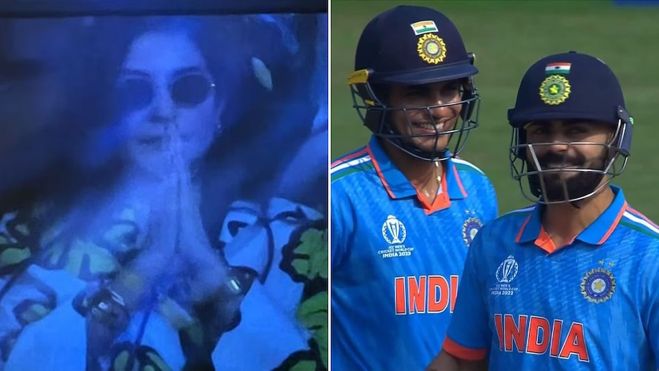 In the ninth over, Virat Kohli came down to bat after the departure of skipper Rohit Sharma, who played a fiery knock of 47 runs off 29 deliveries. In the ninth over, Virat Kohli came down to bat after the departure of skipper Rohit Sharma, who played a fiery knock of 47 runs off 29 deliveries.