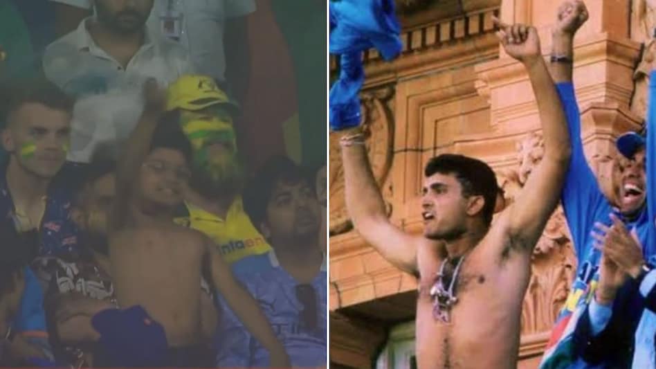 World Cup semi-final, AUS vs SA: Child mimicking Sourav Ganguly's 2002 celebration goes viral World Cup semi-final, AUS vs SA: Child mimicking Sourav Ganguly's 2002 celebration goes viral