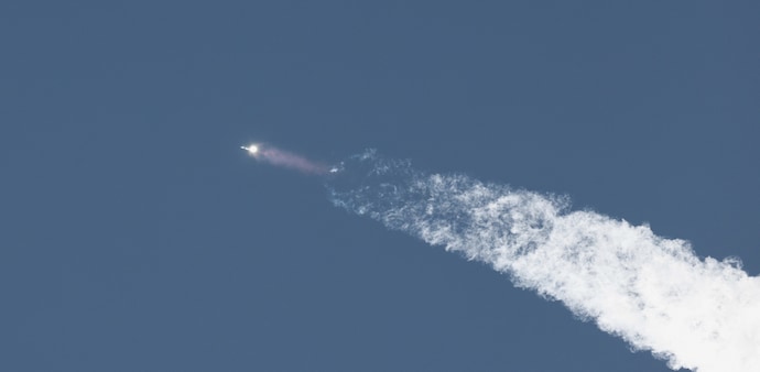 But the rocket's Super Heavy first stage booster, though it achieved a crucial maneuver to separate with its core Starship stage, exploded over the Gulf of Mexico shortly after detaching, a SpaceX webcast showed But the rocket's Super Heavy first stage booster, though it achieved a crucial maneuver to separate with its core Starship stage, exploded over the Gulf of Mexico shortly after detaching, a SpaceX webcast showed