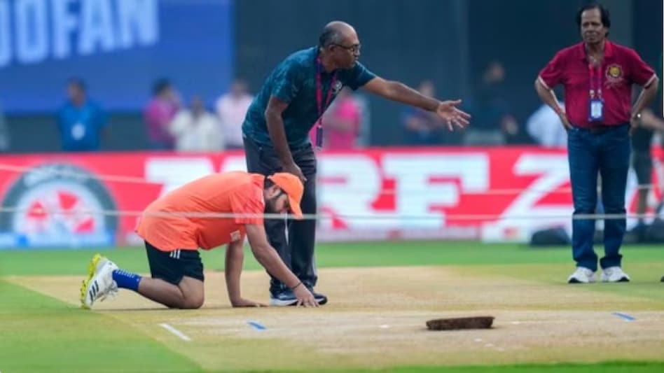 For today's game at Mumbai's Wankhede Stadium, the pitch was supposed to be the one that was not used for any of the venue's four group matches For today's game at Mumbai's Wankhede Stadium, the pitch was supposed to be the one that was not used for any of the venue's four group matches