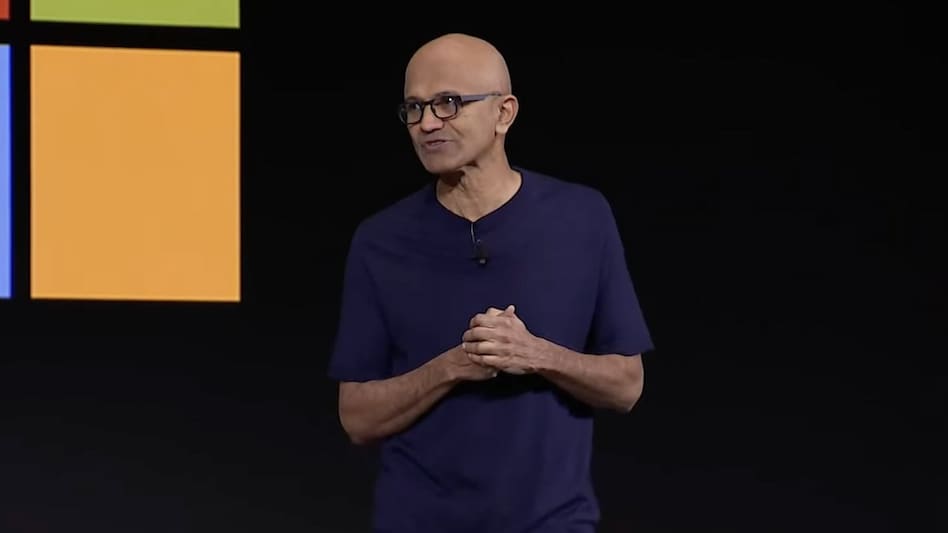 Microsoft CEO Satya Nadella at OpenAI DevDay conference Microsoft CEO Satya Nadella at OpenAI DevDay conference