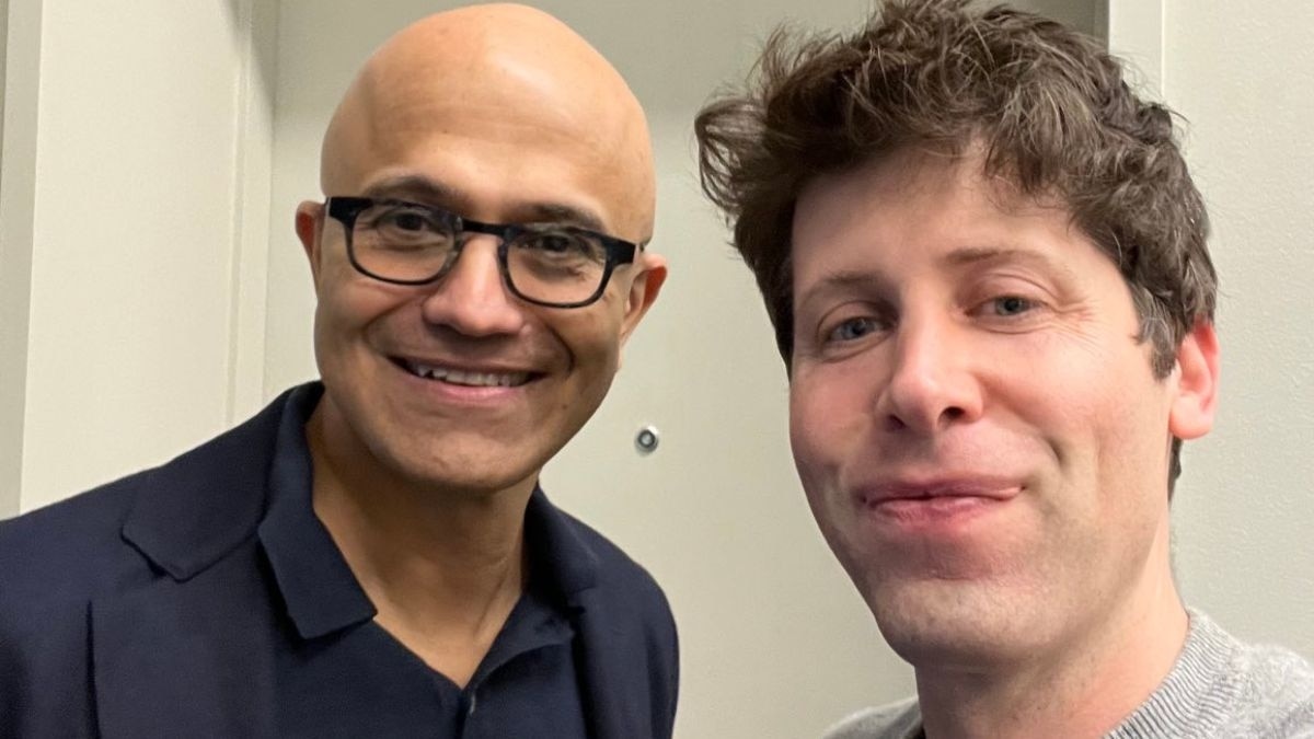 Former OpenAI CEO with Microsoft CEO Satya Nadella Former OpenAI CEO with Microsoft CEO Satya Nadella