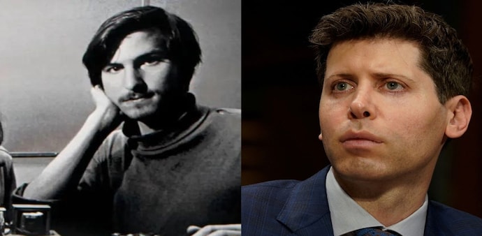 A young Steve Jobs and former CEO of OpenAI Sam Altman A young Steve Jobs and former CEO of OpenAI Sam Altman