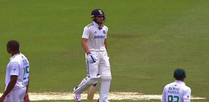 Shubhman Gill was bowled out by SA's Nandre Burger Shubhman Gill was bowled out by SA's Nandre Burger