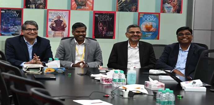 (From L-R): Salil Kumar, CEO, India Today Group Digital; Rajeev Kumar B R, Sr GM, BGST; R K Shenoy, CTO, Member Executive Leadership Team and Sr VP - Mobility Engineering Solutions, BGST; Naga Santhosh Kalicheti, Associate Director, BGST (From L-R): Salil Kumar, CEO, India Today Group Digital; Rajeev Kumar B R, Sr GM, BGST; R K Shenoy, CTO, Member Executive Leadership Team and Sr VP - Mobility Engineering Solutions, BGST; Naga Santhosh Kalicheti, Associate Director, BGST