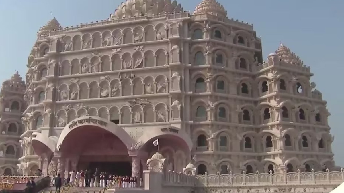 Swarved Mahamandir is situated in the Umaraha area Swarved Mahamandir is situated in the Umaraha area