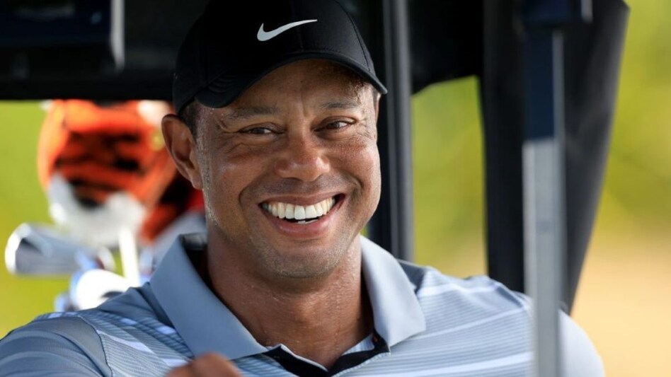 Tiger Woods in a lighter moment on the Albany course. Image courtesy heroworldchallenge.com Tiger Woods in a lighter moment on the Albany course. Image courtesy heroworldchallenge.com
