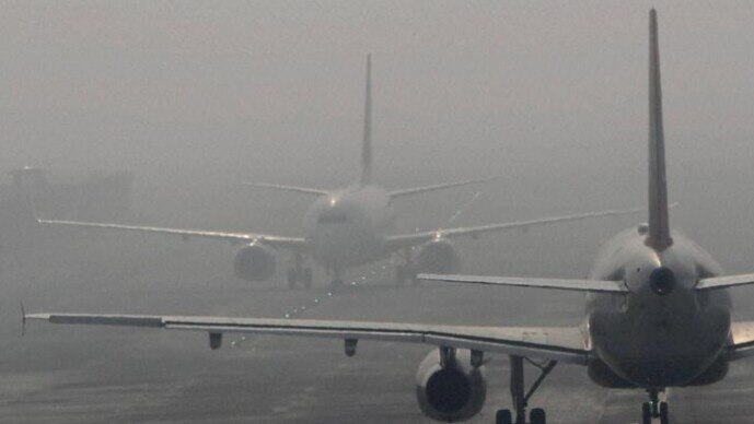 Weather update: Thick fog engulfs North India, flight operations affected at Delhi airport