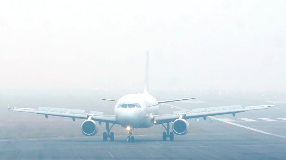 Visibility was zero in the airport area. Delhi airport has urged fliers to contact the airlines for updated flight information. Visibility was zero in the airport area. Delhi airport has urged fliers to contact the airlines for updated flight information.
