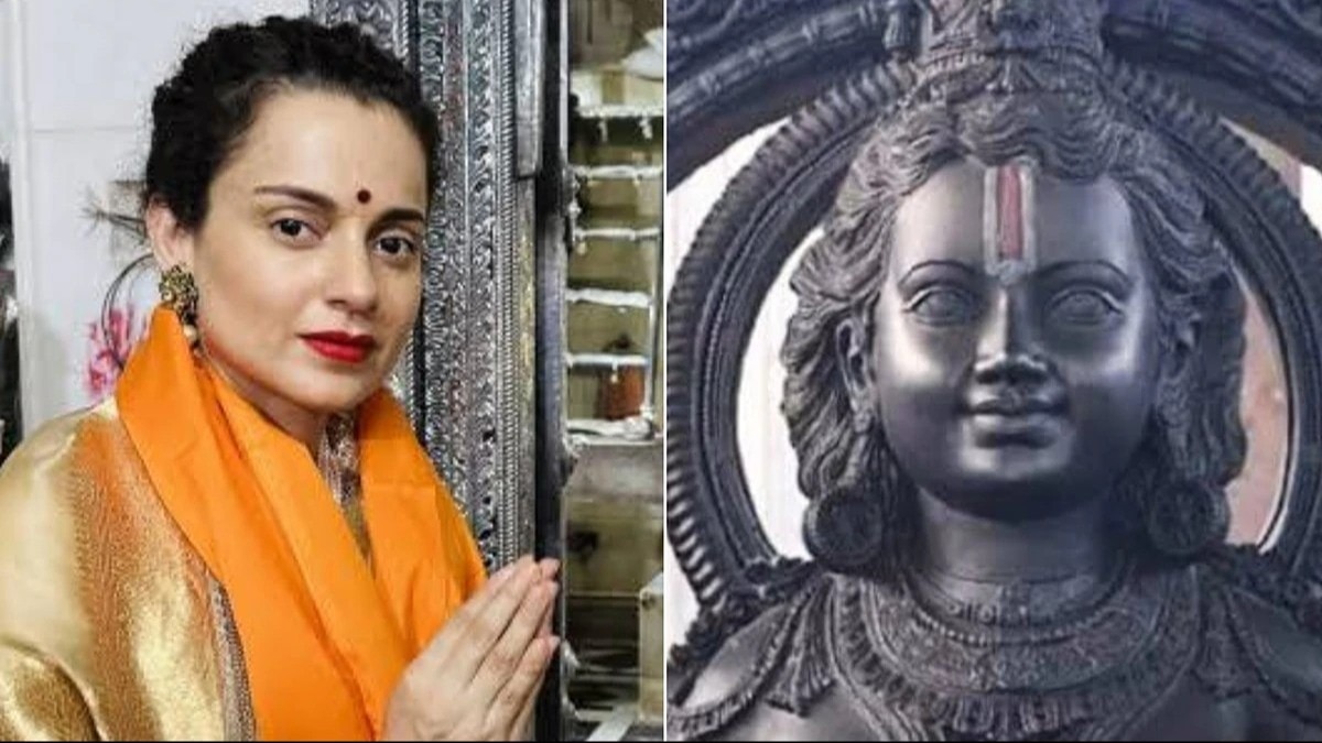 Kangana, dressed in a traditional red saree complemented with gold jewelry, was seen actively participating in the cleanliness drive. Kangana, dressed in a traditional red saree complemented with gold jewelry, was seen actively participating in the cleanliness drive.