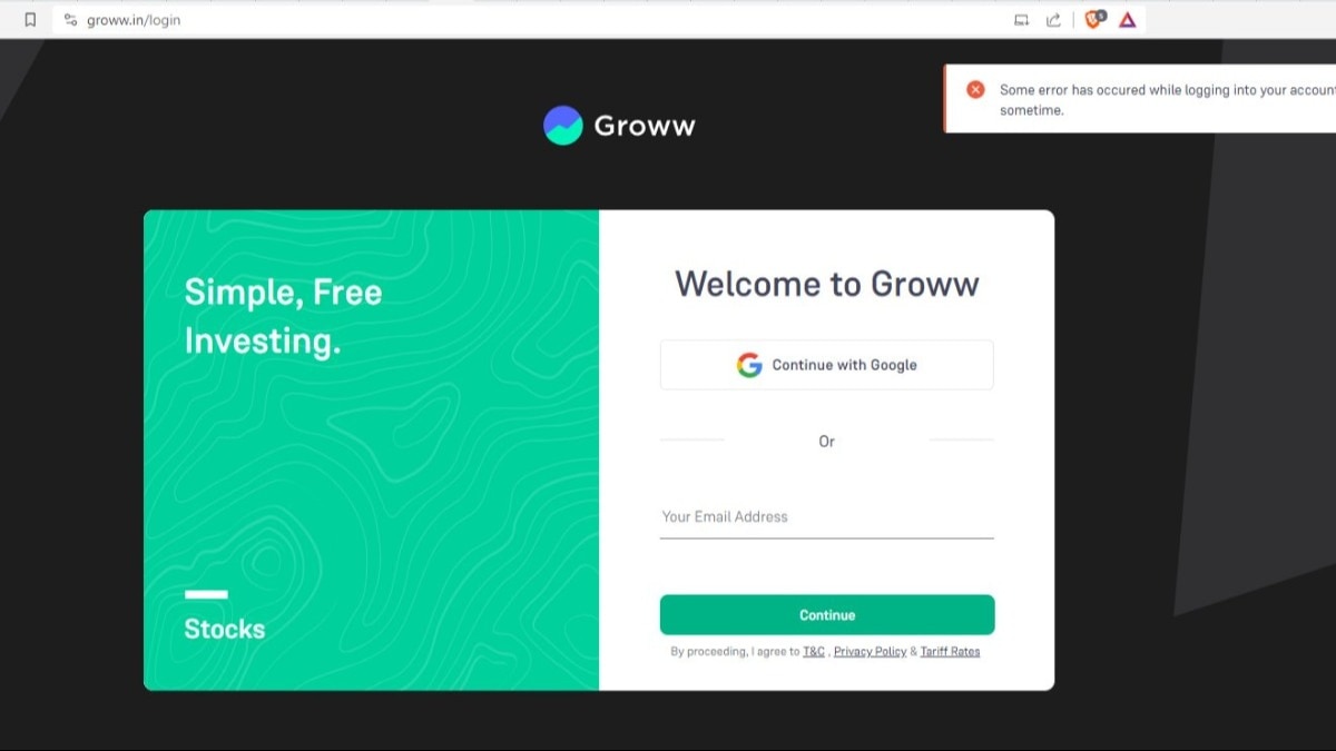The team at Groww also said that the app faced a technical issue and they are working to resolve it. The team at Groww also said that the app faced a technical issue and they are working to resolve it.