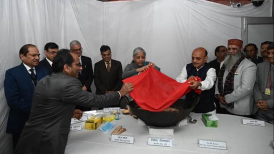 A customary Halwa ceremony is performed every year before the “lock-in” process of Budget preparation begins. A customary Halwa ceremony is performed every year before the “lock-in” process of Budget preparation begins.