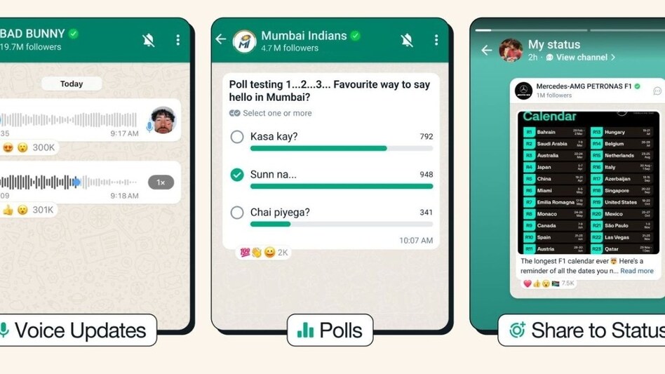 WhatsApp rolling out new updates for Channels, voice notes, polls and more WhatsApp rolling out new updates for Channels, voice notes, polls and more