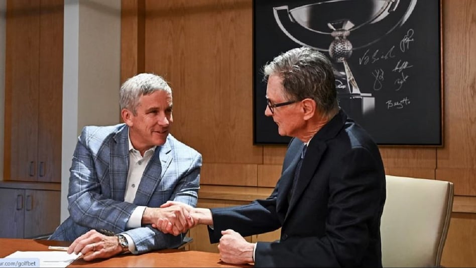 PGA Tour commissioner Jay Monahan (left) and John W. Henry, principal owner of the Fenway Sports Group and manager of the Strategic Sports Group, at the launch of PGA Tour Enterprises. Image courtesy pgatour.com PGA Tour commissioner Jay Monahan (left) and John W. Henry, principal owner of the Fenway Sports Group and manager of the Strategic Sports Group, at the launch of PGA Tour Enterprises. Image courtesy pgatour.com