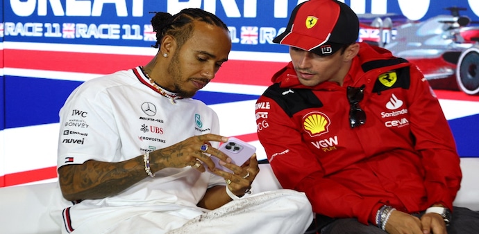 Lewis Hamilton and Charles Leclerc Lewis Hamilton and Charles Leclerc