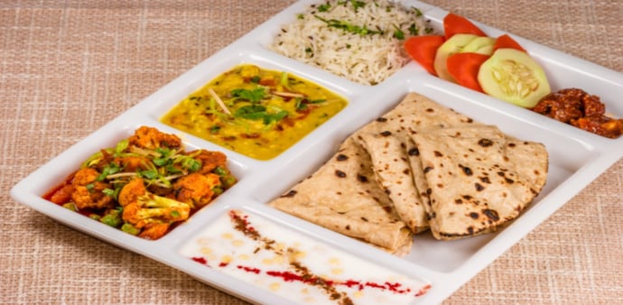 The Roti Rice Rate (RRR) report noted that a vegetarian thali with roti, onion, tomato and potato, rice, dal, curd and salad is available for Rs 28 in January 2024, up from Rs 26.60 in January 2023. The Roti Rice Rate (RRR) report noted that a vegetarian thali with roti, onion, tomato and potato, rice, dal, curd and salad is available for Rs 28 in January 2024, up from Rs 26.60 in January 2023.