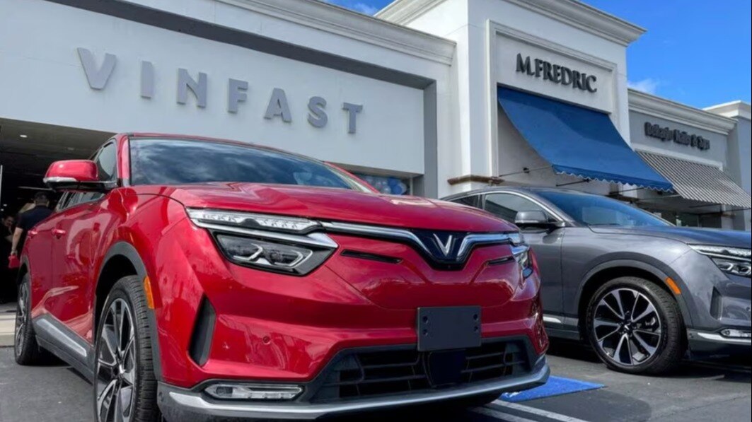 A VinFast car showroom A VinFast car showroom