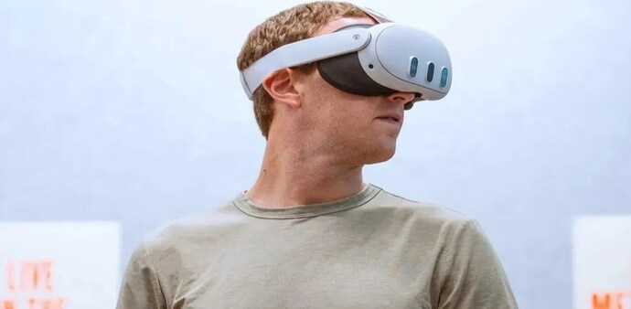 Mark Zuckerberg wearing Quest 3 Mark Zuckerberg wearing Quest 3