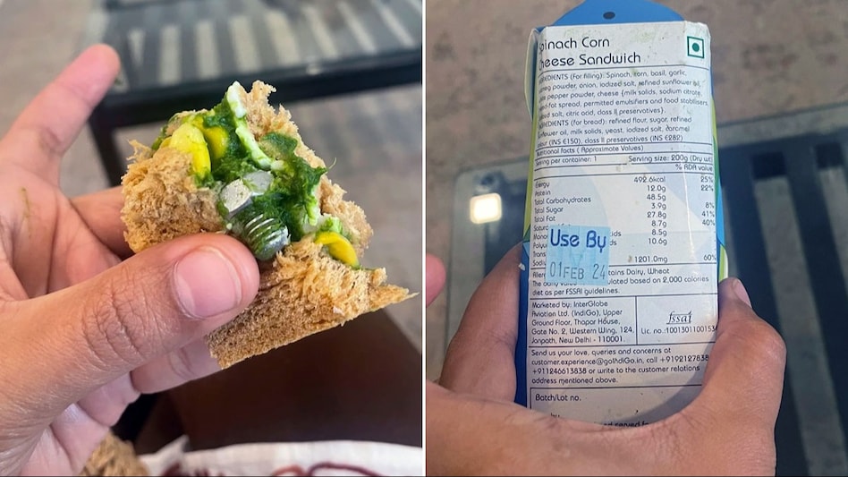 He also posted pictures of the half-eaten sandwich wrapped with the IndiGo logo. He also posted pictures of the half-eaten sandwich wrapped with the IndiGo logo.