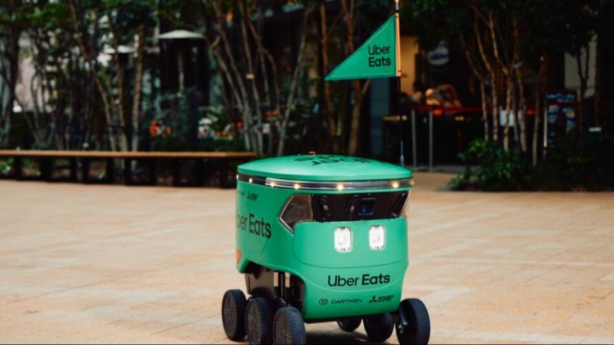 This Model C robot is built to start food delivery This Model C robot is built to start food delivery