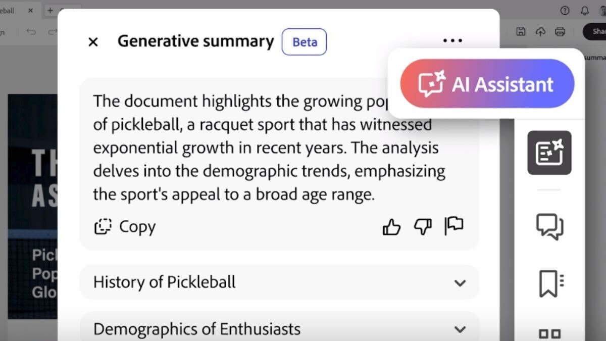 Adobe has a new AI chatbot that will let you talk to PDFs, ask questions, get summaries Adobe has a new AI chatbot that will let you talk to PDFs, ask questions, get summaries