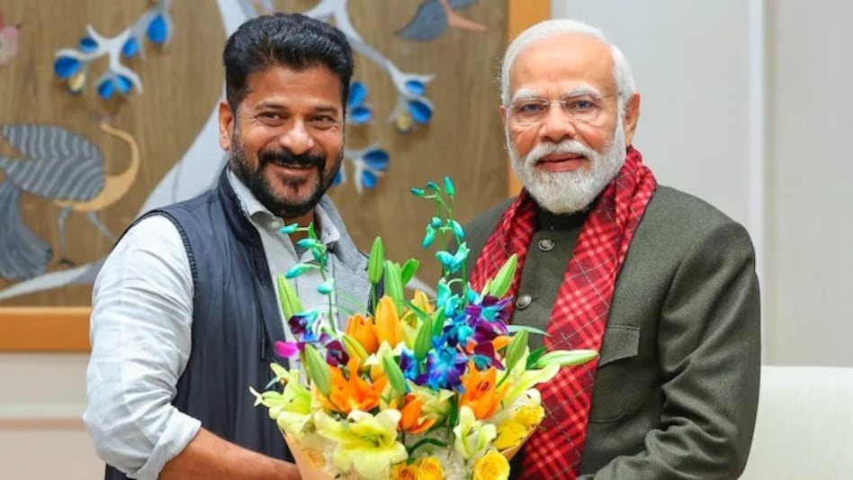 Telangana Chief Minister Revanth Reddy with Prime Minister Modi in New Delhi Telangana Chief Minister Revanth Reddy with Prime Minister Modi in New Delhi