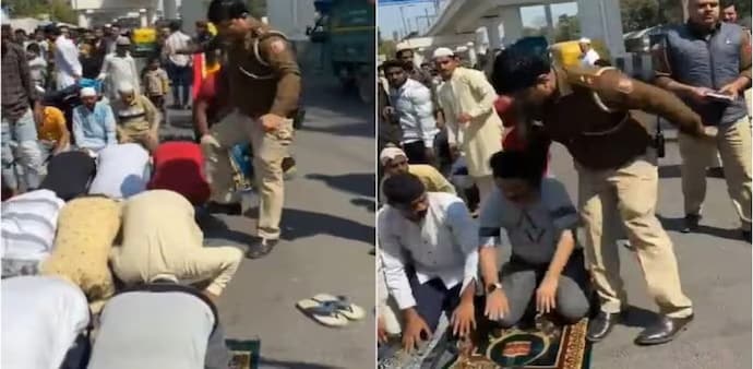 In a video capturing the incident, one officer is seen kicking and hitting men who were kneeling down for prayers, leading to public outrage and the immediate suspension of the said official. In a video capturing the incident, one officer is seen kicking and hitting men who were kneeling down for prayers, leading to public outrage and the immediate suspension of the said official.