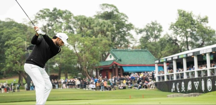 Abraham Ancer of Mexico and Fireballs GC in action at the Hong Kong Golf Club on Saturday. Image courtesy livgolf.com. Abraham Ancer of Mexico and Fireballs GC in action at the Hong Kong Golf Club on Saturday. Image courtesy livgolf.com.