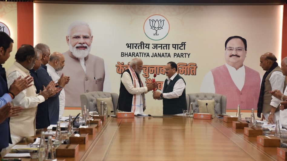The meeting, held at the party headquarters in New Delhi, was attended by Prime Minister Narendra Modi with BJP national president J P Nadda and other senior leaders. The meeting, held at the party headquarters in New Delhi, was attended by Prime Minister Narendra Modi with BJP national president J P Nadda and other senior leaders.