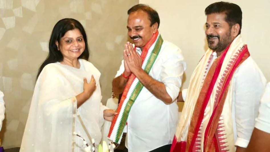 MP Ranjith Reddy tendered his resignation from the party and joined the Congress on Sunday. MP Ranjith Reddy tendered his resignation from the party and joined the Congress on Sunday.