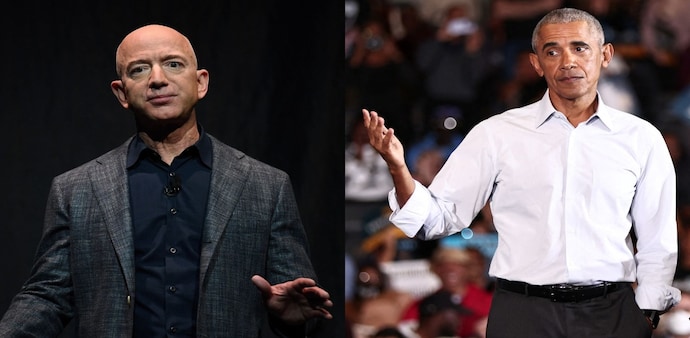 Jeff Bezos and Barack Obama Jeff Bezos and Barack Obama