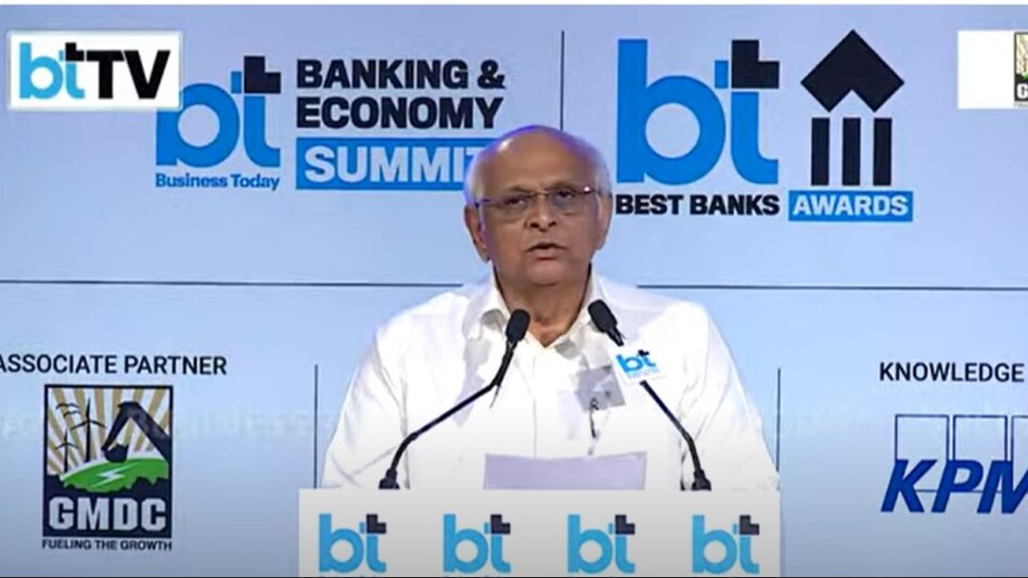 Gujarat CM Bhupendra Patel at the BT Banking Summit on Friday. Gujarat CM Bhupendra Patel at the BT Banking Summit on Friday.