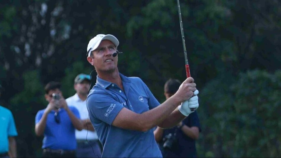 Belgian star Nicolas Colsaerts in action during the Hero Shot competition at the DLF Golf an Country Club in Gurgaon on Tuesday. Image courtesy Hero Indian Open Belgian star Nicolas Colsaerts in action during the Hero Shot competition at the DLF Golf an Country Club in Gurgaon on Tuesday. Image courtesy Hero Indian Open