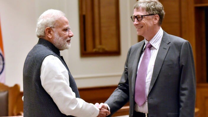 PM Modi and Bill Gates PM Modi and Bill Gates