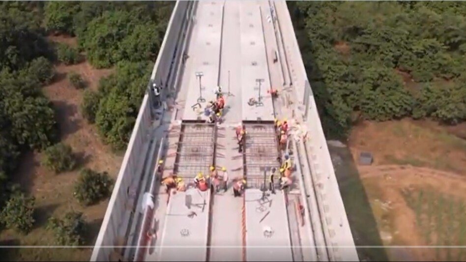 Ashwini Vaishnaw shared a video of India's first ballastless track system being developed for the bullet train. Ashwini Vaishnaw shared a video of India's first ballastless track system being developed for the bullet train.