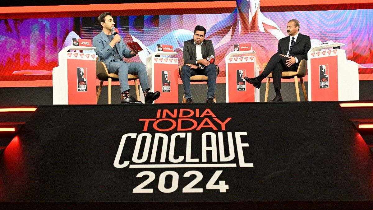 Vyshak Venugopalan, Director Solution Consulting at Adobe India, and Samik Roy, Executive Director, India & South Asia at Microsoft India at India Today Conclave 2024