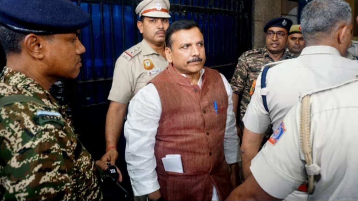 Sanjay Singh comes out of the Tihar Jail after the Supreme Court granted him bail. Sanjay Singh comes out of the Tihar Jail after the Supreme Court granted him bail.