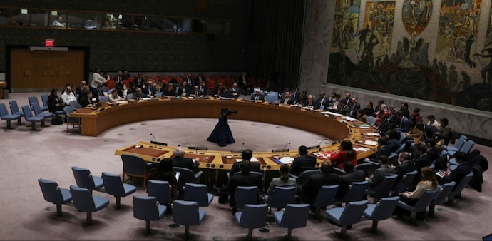 The incident was captured in a video posted by UN News Centre The incident was captured in a video posted by UN News Centre