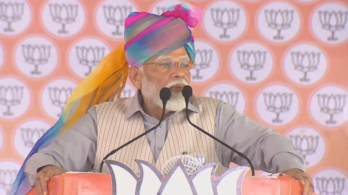 PM Modi addressing an election rally in Rajasthan’s Ajmer. PM Modi addressing an election rally in Rajasthan’s Ajmer.