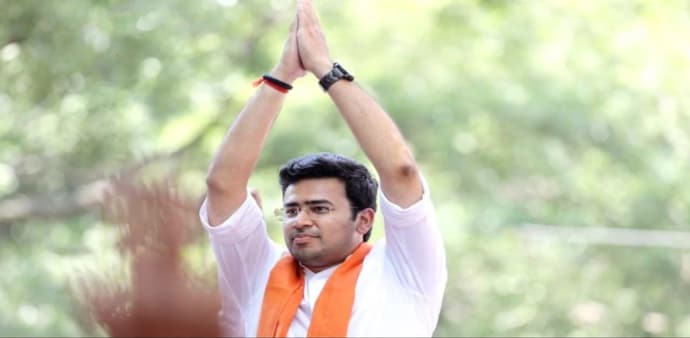 Surya, who is also the president of BJP's youth wing Bharatiya Janata Yuva Morcha (BJYM), will face Congress candidate Sowmya Reddy this time. Surya, who is also the president of BJP's youth wing Bharatiya Janata Yuva Morcha (BJYM), will face Congress candidate Sowmya Reddy this time.