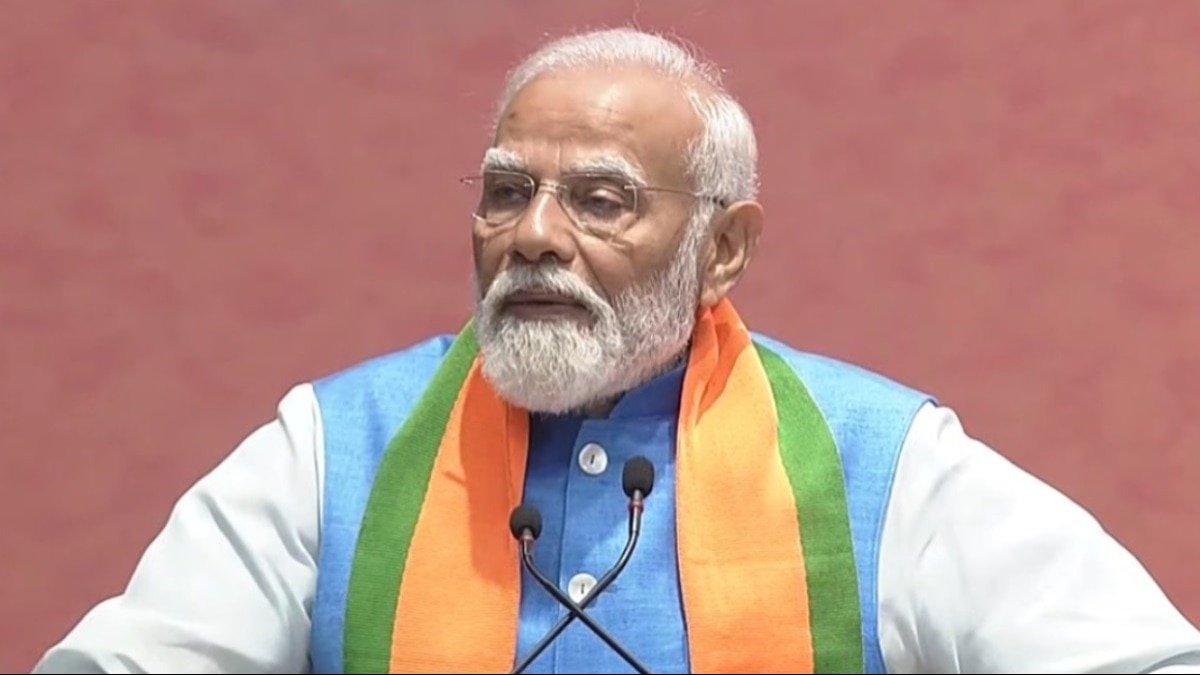 The Prime Minister was speaking during the unveiling of the BJP's manifesto in Delhi. The Prime Minister was speaking during the unveiling of the BJP's manifesto in Delhi.