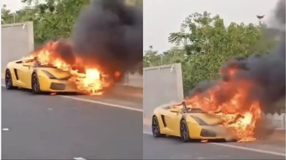 Hyderabad: Lamborghini worth Rs 1 cr set ablaze following money dispute Hyderabad: Lamborghini worth Rs 1 cr set ablaze following money dispute