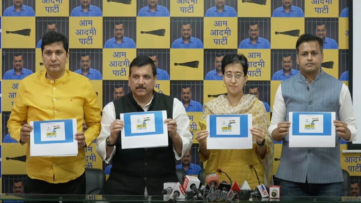 AAP leader Sanjay Singh said at a presser that the party is determined to fulfill the vision on the ground and people must visit the website to see the work done by the party in Delhi and Punjab AAP leader Sanjay Singh said at a presser that the party is determined to fulfill the vision on the ground and people must visit the website to see the work done by the party in Delhi and Punjab