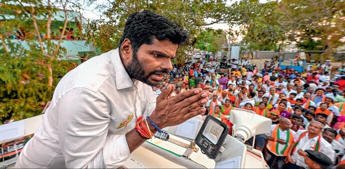 Annamalai says he is focussing on the communities the Dravidian parties “have overlooked”, especially the “neo-middle class” in urban areas. Annamalai says he is focussing on the communities the Dravidian parties “have overlooked”, especially the “neo-middle class” in urban areas.